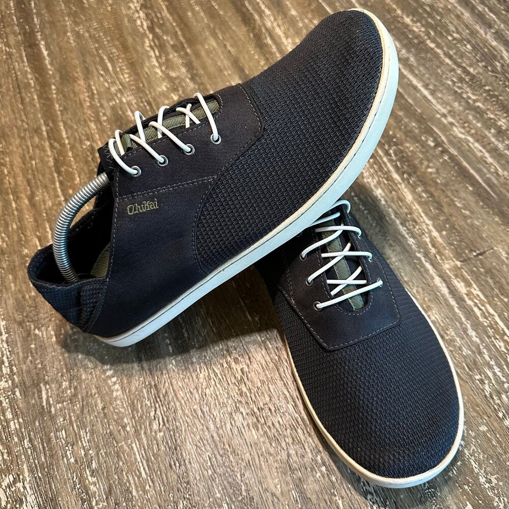 Olukai Nohea Moku Mesh Hybrid Slip On Shoes Black Olive Men’s Size 11M